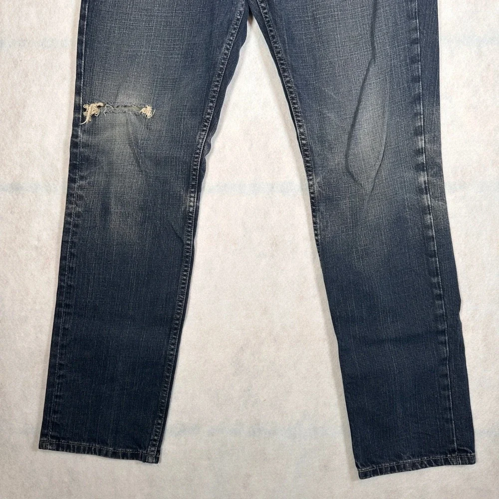 Levi's Jeans Mens 34x32 511 Slim Dark Wash Good Distressed Denim Pants